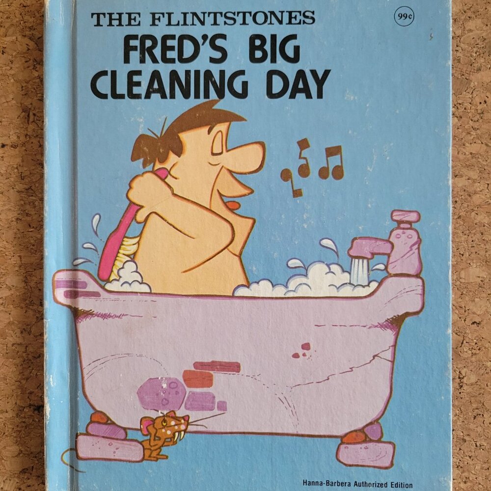 Vintage The Flinstones Fred's Big Cleaning Day Storybook 1976